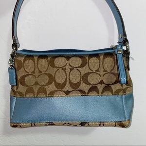 Brown/Light Blue COACH Shoulder Bag